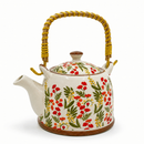 Bule Japonês 900ml de Porcelana com Infusor – Tokyo / Chá / Alça Bambu / Bebidas Quentes / Cozinha