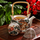 Bule Japonês 900ml de Porcelana com Infusor – Tokyo / Chá / Alça Bambu / Bebidas Quentes / Cozinha