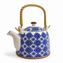 Bule Japonês 900ml de Porcelana com Infusor – Tokyo / Chá / Alça Bambu / Bebidas Quentes / Cozinha