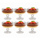 Kit 6 Taças De Sobremesa Vidro Canelado 250ml Trasparente Elegante Reforçado Sorvete Mousse Açai