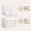 Roupa Cama Hotel Lençol para Hotelaria com Edredom Linha Profissional 200 Fios Branco Casal Solteiro