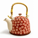 Bule Japonês 900ml de Porcelana com Infusor – Tokyo / Chá / Alça Bambu / Bebidas Quentes / Cozinha