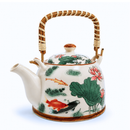 Bule Japonês 900ml de Porcelana com Infusor – Tokyo / Chá / Alça Bambu / Bebidas Quentes / Cozinha