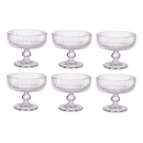 Kit 6 Taças De Sobremesa Vidro Canelado 250ml Trasparente Elegante Reforçado Sorvete Mousse Açai