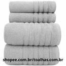 Kit 4 Toalhas (02 Banho e 02 Rosto) - Jogo de Toalhas 100% Algodão Grande 75cm x 130cm 460g