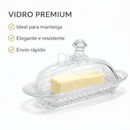 Manteigueira De Vidro Premium Com Tampa Porta Manteiga Elegante E Resistente