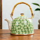 Bule Japonês 900ml de Porcelana com Infusor – Tokyo / Chá / Alça Bambu / Bebidas Quentes / Cozinha