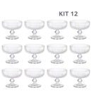 Kit 6 Taças De Sobremesa Vidro Canelado 250ml Trasparente Elegante Reforçado Sorvete Mousse Açai