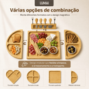 Lumai Petisqueira Magnética Tábua Para Servir Queijos Frios e Aperitivos - Bambu com Polimento Duplo