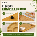 Kit Tábua Para Servir Grande Queijos Frios e Petiscos com Petisqueira Bambu de Polimento Duplo LUMAI