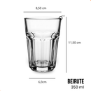 Jogo De Copos Vidro Kit 6 Peças 350ml Cozinha Água Suco