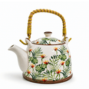 Bule Japonês 900ml de Porcelana com Infusor – Tokyo / Chá / Alça Bambu / Bebidas Quentes / Cozinha