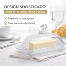 Manteigueira De Vidro Premium Com Tampa Porta Manteiga Elegante E Resistente