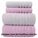 Kit 4 Toalhas (02 Banho e 02 Rosto) - Jogo de Toalhas 100% Algodão Grande 75cm x 130cm 460g