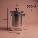 Bule Chaleira de Vidro com Infusor/Coador Inox para chás (Não vai direto ao fogo)
