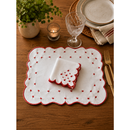 Kit Jogo Americano Bordado para Mesa de 6 Lugares 12 peças, Sendo 6 Americanos e 6 Guardanapos