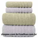 Kit 4 Toalhas (02 Banho e 02 Rosto) - Jogo de Toalhas 100% Algodão Grande 75cm x 130cm 460g