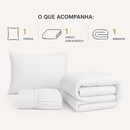 Roupa Cama Hotel Lençol para Hotelaria com Edredom Linha Profissional 200 Fios Branco Casal Solteiro