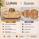 Lumai Petisqueira Magnética Tábua Para Servir Queijos Frios e Aperitivos - Bambu com Polimento Duplo