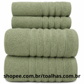 Kit 4 Toalhas (02 Banho e 02 Rosto) - Jogo de Toalhas 100% Algodão Grande 75cm x 130cm 460g