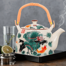 Bule Japonês 900ml de Porcelana com Infusor – Tokyo / Chá / Alça Bambu / Bebidas Quentes / Cozinha