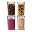 Kit Potes Herméticos Porta Mantimentos Organizador de Cozinha Transparente Com Trava BPA Free