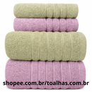 Kit 4 Toalhas (02 Banho e 02 Rosto) - Jogo de Toalhas 100% Algodão Grande 75cm x 130cm 460g