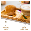 Kit Petisqueira Madeira Tábua de Servir Frios e Frutas Luxo