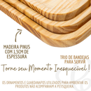 Kit Petisqueira Madeira Tábua de Servir Frios e Frutas Luxo