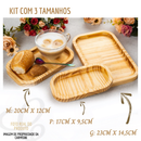 Kit Petisqueira Madeira Tábua de Servir Frios e Frutas Luxo