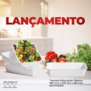 Kit 05 Travessa Retangular Linha Branca Festas 180 x 270mm