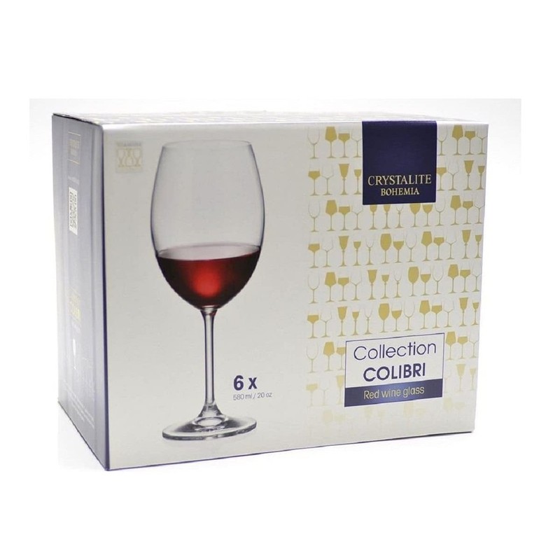 6 TAÇAS BOHEMIA CRISTAL VINHO GASTRO VINO 580 ML