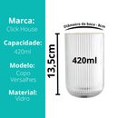 Jogo 6 Copos de Vidro Versalhes Fio De Ouro Borda Dourada Cameratta Grafiatto Canelado 420ml