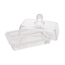 Manteigueira Manteguera Porta Manteiga de Cristal Pearl Bolinhas Wolff Transparente Grande Manteiga Inteira
