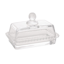 Manteigueira Manteguera Porta Manteiga de Cristal Pearl Bolinhas Wolff Transparente Grande Manteiga Inteira