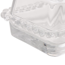 Manteigueira Manteguera Porta Manteiga de Cristal Pearl Bolinhas Wolff Transparente Grande Manteiga Inteira