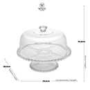 Prato de Bolo / Boleira de Cristal com Pé e Tampa Pearl Wolff 31x25cmde Cristal Pé Tampa Pearl 31x25