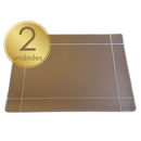 Jogo Americano Couro Sintético Caramelo Kit 2/4/6 Impermeável Fácil Limpeza Decoração Mesa Posta