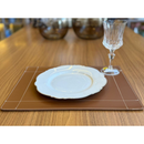 Jogo Americano Couro Sintético Caramelo Kit 2/4/6 Impermeável Fácil Limpeza Decoração Mesa Posta
