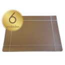 Jogo Americano Couro Sintético Caramelo Kit 2/4/6 Impermeável Fácil Limpeza Decoração Mesa Posta