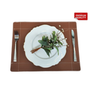 Jogo Americano Couro Sintético Caramelo Kit 2/4/6 Impermeável Fácil Limpeza Decoração Mesa Posta