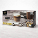 Jogo 6 Canecas Xícaras De Vidro Canelada Café Cappuccino Expresso 95ml