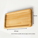 Kit Tábua Petisqueira Madeira Servir Frios Espetos Queijo Sushi 27,5 x 14,5cm