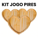 Jogo de 4/6/10 Pires em Madeira Pinus Coração Para Café Xícaras Chá Mesa Posta